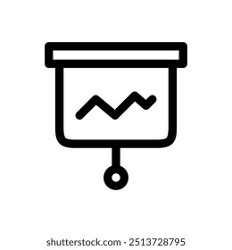 Entwurf des Linienstils des Statistikbildschirmsymbols. Einfache Vektorgrafiken.