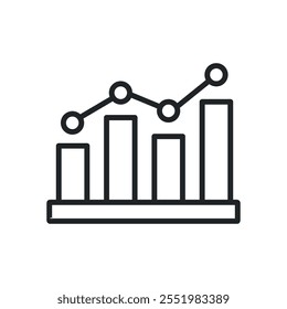Statistic thin line icons. Perfect pixel on transparent background