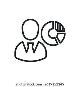 Statistic thin line icons. Perfect pixel on transparent background