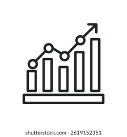 Statistic thin line icons. Perfect pixel on transparent background