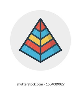 statistic vector flat color icon 