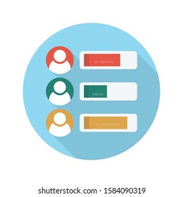 statistic vector flat color icon 