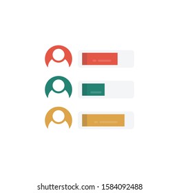 statistic vector flat color icon 