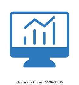 statistic vector glyph color icon 