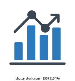 statistic vector glyph colour icon 