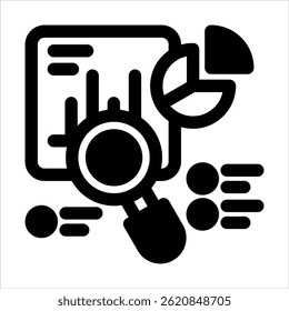 Statistical Analysis Black Icon. Simple Vector Illustration on White Background