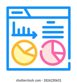 statistical analysis digital report color icon vector. statistical analysis digital report sign. isolated symbol illustration