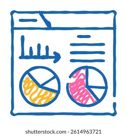 statistical analysis digital report doodle icon sketch vector. statistical analysis digital report sign. isolated symbol illustration