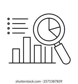 Statistical Analysis – Graph and Magnifying Glass Representing Data Insights and Patterns