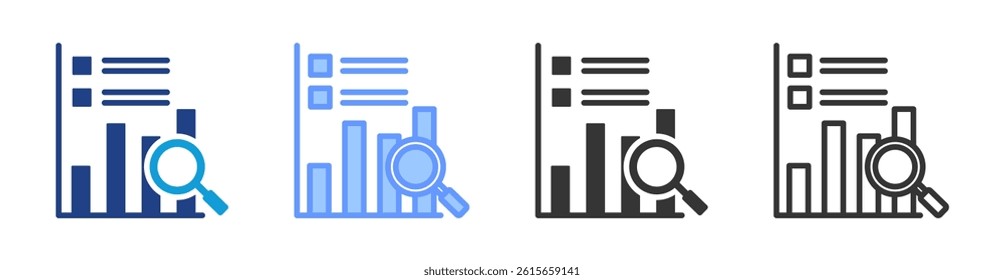 Statistical Analysis icon set multiple style collection