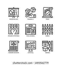 Statistical Analysis icons set outline style