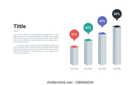 Statistical analysis infographics design template with four bar chart.
