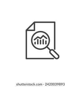 Statistical analysis line icon. linear style sign for mobile concept and web design. Infographic analytics outline vector icon. Symbol, logo illustration. Vector graphics