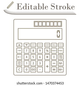 Statistical Calculator Icon. Editable Stroke Simple Design. Vector Illustration.