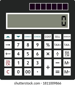 Icono Calculadora Estadística. Diseño de color plano. Ilustración vectorial.