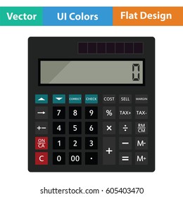 Statistical calculator icon. Flat design. Vector illustration.