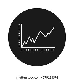 statistical chart black icon . Symbol buisnes. Web