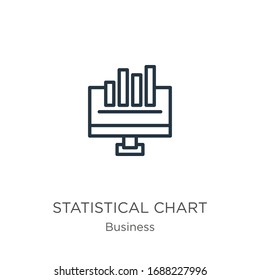 Statistical chart icon. Thin linear statistical chart outline icon isolated on white background from business collection. Line vector sign, symbol for web and mobile