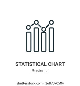 Statistical chart outline vector icon. Thin line black statistical chart icon, flat vector simple element illustration from editable business concept isolated stroke on white background