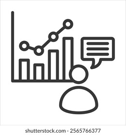 Statistical Consultant Icon Vector Illustration Outline Style