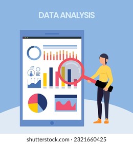 Statistical and Data analysis for business finance investment concept with business people team working on monitor graph dashboard, smart business analysis, financial data report