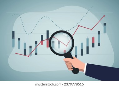 Statistical and Data analysis for business finance investment concept.Growth graph of earning with digital marketing strategy.