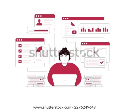 Statistical and data analysis for business finance investment chart to analyzing growth, Site stats, data inform, Statistics, monitoring financial reports and investments concept illustration