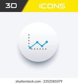 Statistical data icon in blue grey background, 3D info graphics icon, editable source file