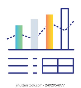 Statistical Data Icon with Editable Stroke for Data Analysis and Visualization