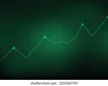 Statistical data of the stock market with a positive trend, finance, and banking growth, and investment profitability.