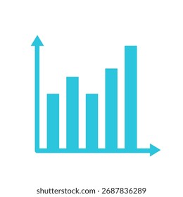 Statistical graph, diagram icon, Isolated on white background. Blue icon - Powered by Shutterstock - Get 15% off with code: PIKWIZARD15