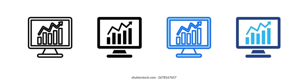 Statistical Graph Icon Set Multiple Style Collection
