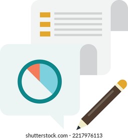 statistische Grafik und Bleistiftgrafik im minimalen Stil einzeln auf Hintergrund
