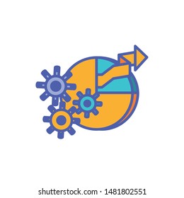 statistical graphics circular with gear pinions