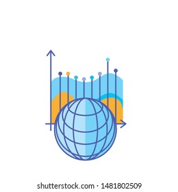 statistical graphics infographic with and browser sphere
