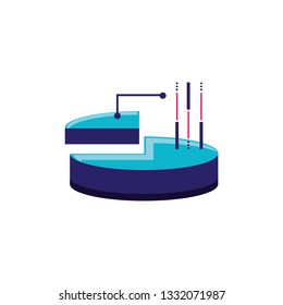 statistical graphics of pie isolated icon