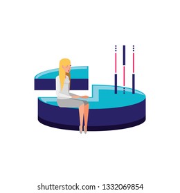statistical graphics of pie with woman