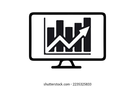 statistical image of a situation on a computer screen on a white background