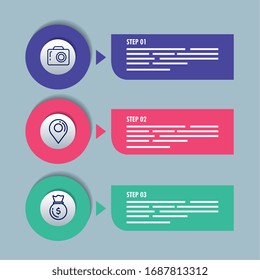 infografía estadística con iconos de negocios diseño de ilustración vectorial