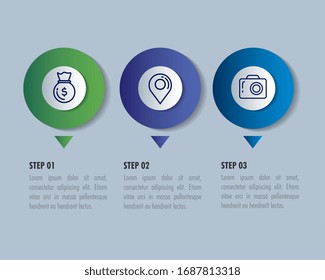 statistical infographic with business icons vector illustration design
