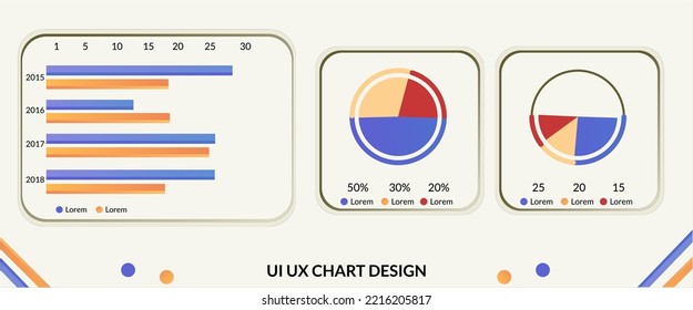 Statistical infographic elements for website, charts, graphs, UI, UX. Info chart elements. data analytics. Modern dashboard. Finance, web, mobile apps. interface, presentation template