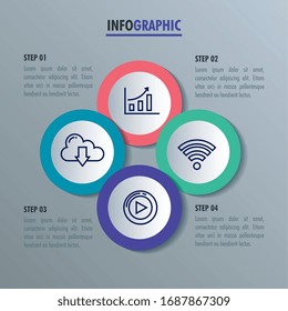 statistical infographic with set icons vector illustration design
