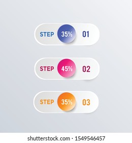 Statistical list infographic template design. Business concept infograph with 3 options, steps or processes. Vector visualization can be used for workflow layout, diagram, annual report, web