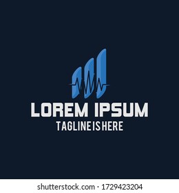 El diseño del logo estadístico es azul sobre un fondo oscuro.