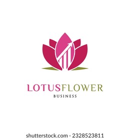 Plantilla de diseño de logotipo para iconos de las flores de Lotus (Statistical Lotus Flower Icon)