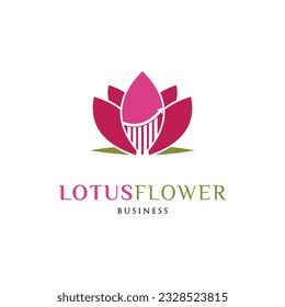 Plantilla de diseño de logotipo para iconos de las flores de Lotus (Statistical Lotus Flower Icon)