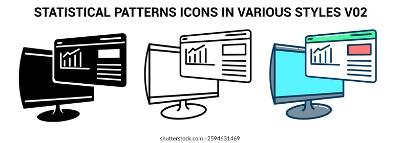 Statistical Patterns icon represented by chart Line, Filled, Color style.