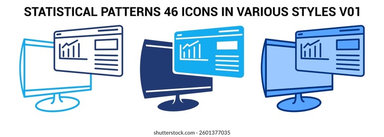 Statistical Patterns icon represented by chart Blue, Dualline, Dualtone style.