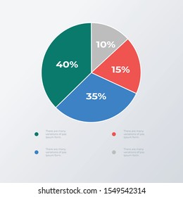 Statistical pie chart diagram infographic template design. Business concept infograph with 4 options, steps or processes. Percent visualization can be used workflow layout, diagram, annual report