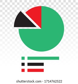 Statistical pie chart / piechart vector flat icon on a transparent background